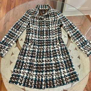 Long wool plaid coat size S / M